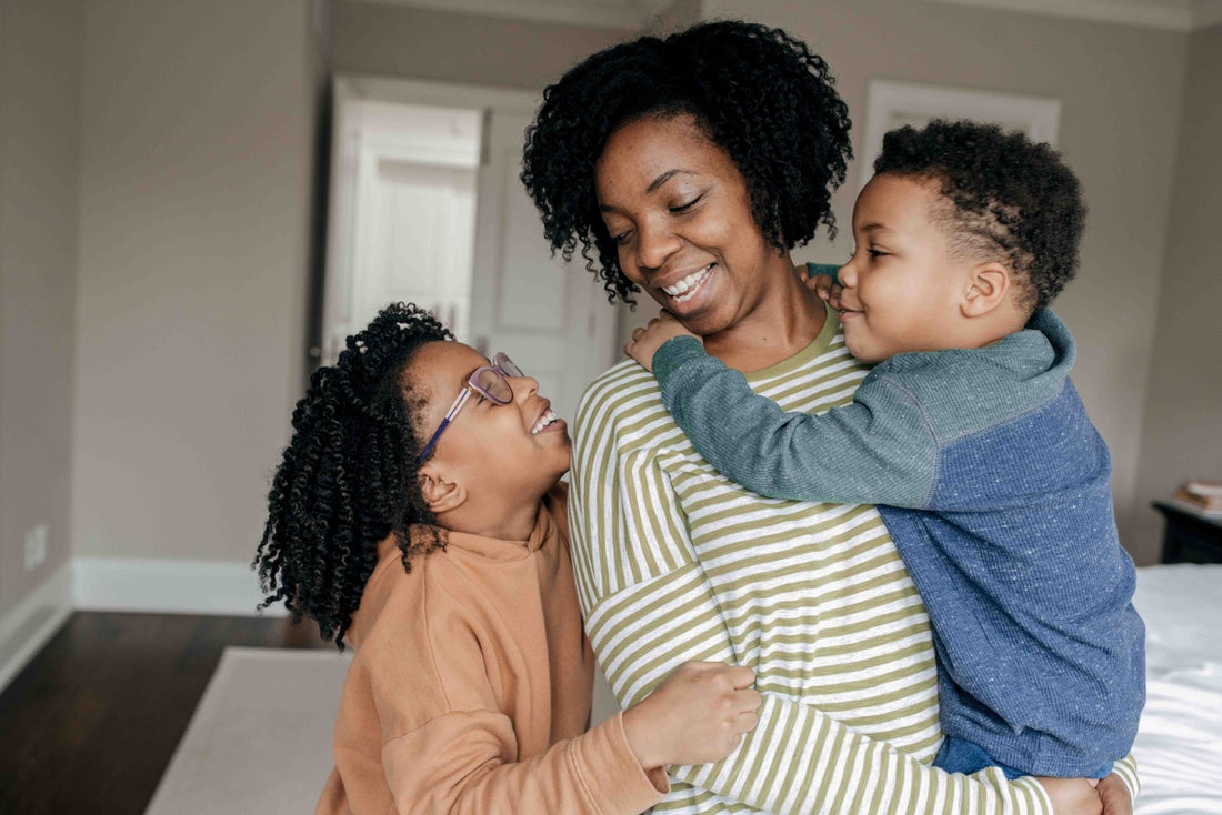 Mother with her kids.
