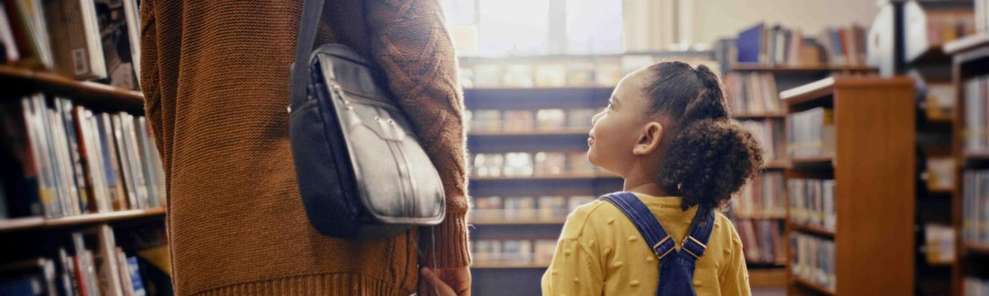 Mom and daughter walking.