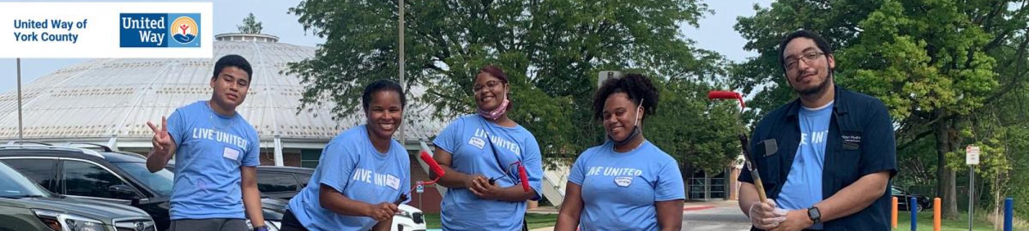 volunteers working in the community