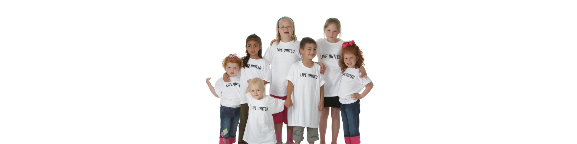 young children smiling in LIVE United T-shirts