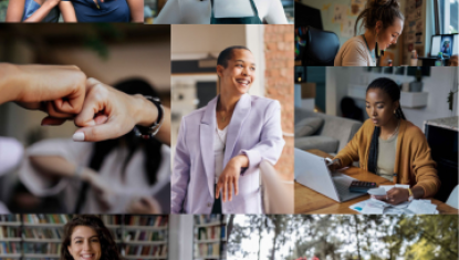 A Collage of Women happy and smiling.