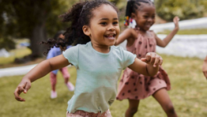 Children running.
